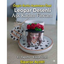 Yıldız İskandinav Leopar Desenli Aşk Kadını Kahve Fincanı – El Yapımı Özel Tasarım Hediye