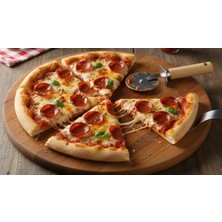 Nishev.com Evini Sev Italyan Tasarım Ahşap Metal Pizza Dilimleyici 5 Adet Otel Resteurant Cafe