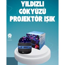 MiraLive Döner Galaxy Projektör Gece Lambası – Ay ve Yıldız Işıklı Atmosfer Lamba, USB Bağlantılı