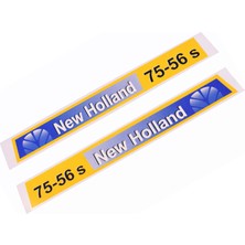 Peren Traktör New Holland 75-56S Yan Yazı Takımı Kaporta Etiketi Sağ - Sol Kaput Sticker Seti Mavi Tip