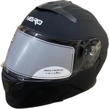 Nero 912 Mat Siyah Çene Açılır Güneş Vizörlü Kask (L)