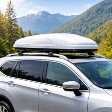 Mega Oto Market 460 Lt Araç Üstü Port Bagaj Beyaz Kilitli Oto Tavan Bagajı