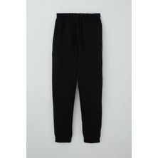 Poyraz Kids Erkek Çocuk Eşofman Altı Bağcıklı Cep Kısmı Fermuarlı 13-16 Yaş, Siyah