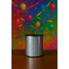 Eng Parti Dünyası Rafya, Balon Ipi, Balon Süsleme Kurdalesi Gümüş Simli Parlak 200 Metre 8 mm