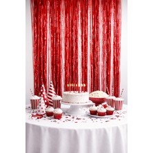 Eng Parti Dünyası Kırmızı Fon Perde - Eng- Arka Fon