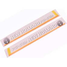 Peren Traktör New Holland 75-56S Yan Yazı Takımı Kaporta Etiketi Sağ - Sol Kaput Sticker Seti Sarı Tip