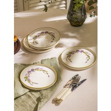 LC Waikiki Lcw Home Karışık Çiçek Baskılı Seramik Pasta Tabağı 4'lü 20 cm