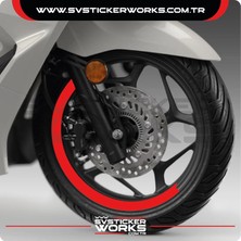 Honda Pcx Jant Kaplama Motosiklet Jant Kaplama Şeridi 13-14 Inch Uyumlu Pcx Tüm Yıllar Kırmızı Renk