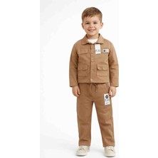 Terry Petek Kumaş Erkek  Çocuk pantolonu lastikli 3 lü Kombin Takım