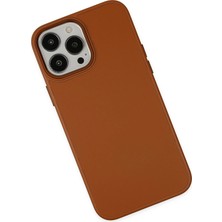 Paradise Sda  iPhone 13 Pro Kılıf Asya Deri Silikon - Kahverengi 4523
