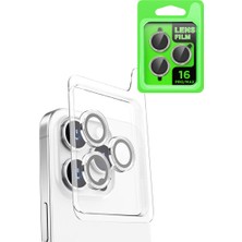 Paradise Sda  iPhone 16 Pro Raze Metal Kamera Lens - Beyaz 4523