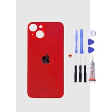 Yedcom Iphone 14 Kırmızı Arka Cam Kapak Arka Pil Kapağı