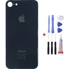 Yedcom Iphone Se 2020 Siyah Arka Cam Kapak Arka Pil Kapağı