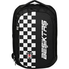 Beşiktaş Lisanslı 3 Bölmeli Sırt Çantası - Laptop Gözlü Su Itici Özellikli Dama Desenli Okul Çantası
