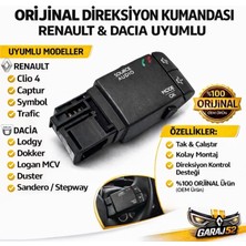 Garaj 52 Renault Dacia Direksiyon Kumandası Orijinal | Clio 4 Symbol Duster Sandero 255522448R