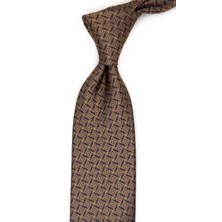 Kravatkolik Sarı Motif Desen Mendilli Klasik Kravat KK13472
