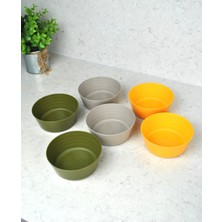 Qualitev 6 Adet Renkli Plastik Kase Çerezlik Piknik Pratik Kase Seti 12X5 cm Iç Içe Mama Kabı