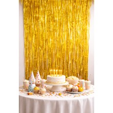 Eng Parti Dünyası Gold Fon Perde - Eng- Arka Fon