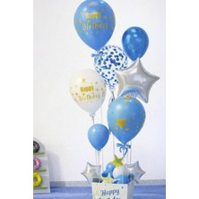 Eng Parti Dünyası Balon Standı - Mavi Doğum Günü Balon Standı (Balonsuz)