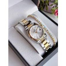 Daniel Klein Orijinal Takvimli Çelik Kordon Kadın Kol Saati 3 Atm Su Geçirmezlik Gold Gümüş Renk Bileklik Hediyeli DKYS251G