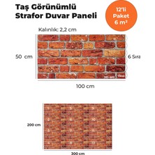 KnB Duvar Paneli ve Söve Taş Görünümlü Strafor Duvar Paneli (12'li Paket)