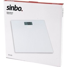 Pileli Store Sinbo SBS-4451 Dijital - Pilli Beyaz Cam Banyo Baskül Terazi Tartı LCD Ekran 180KG/100GR 26X2