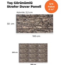 KnB Duvar Paneli ve Söve Oymataş Görünümlü  Strafor Duvar Paneli (12'li Paket)