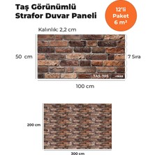 KnB Duvar Paneli ve Söve Taş Görünümlü Strafor Duvar Paneli (12'li Paket)