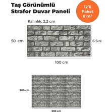 KnB Duvar Paneli ve Söve Taş Görünümlü Strafor Duvar Paneli (12'li Paket)