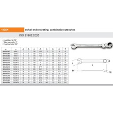 Beta 142SN-7 Mafsallı Cırcır Anahtar Ürün Kodu 001420207