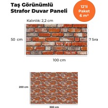 KnB Duvar Paneli ve Söve Taş Görünümlü Strafor Duvar Paneli (12'li Paket)