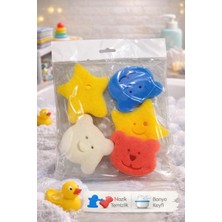 Bm House Bmhouse 3 Set 5’li Bebek Banyo Süngeri Seti Yumuşak Çocuk Banyo Lifi Eğlenceli Şekilli