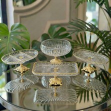 Elta Collection 4 Parça Çeyiz Seti 3 Adet Sunumluk 1 Adet Salata Kasesi Çizgili