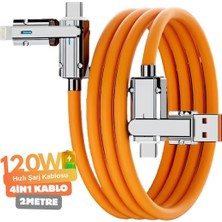 Alfais 6020 USB Type C Lightning 4 In 1 Hızlı Şarj Data Kablosu Çevirici Dönüştürücü Adaptör 120W 2m