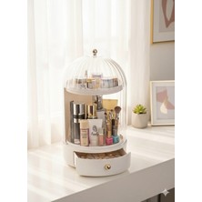 Bm House Bmhouse 360° Döner Kapaklı Makyaj Organizer Çekmeceli Kozmetik Düzenleyici Masaüstü Makyaj Kutusu