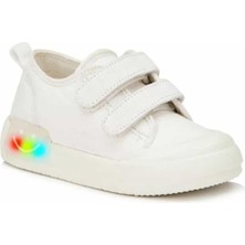 Vicco 925.B22Y.251-16 Luffy Işıklı Cırtlı Keten Beyaz Çocuk Günlük Ayakkabı