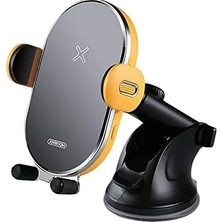 Nacario JR-ZS200 Kablosuz Şarj Telefon Tutacağı Araba Hava Firar Indüksiyon 15W - Siyah Altın