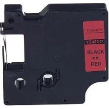 Toner Sepeti Dymo 45017 Kırmızı Üzerine Siyah 12MM x 7m Muadil Etiket