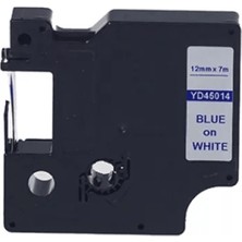 Toner Sepeti Dymo 45014 Muadil Beyaz Üzeri Mavi 12MM x 7m Etiket