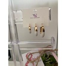 HaDe Üçlü Mineli Çelik Küpe