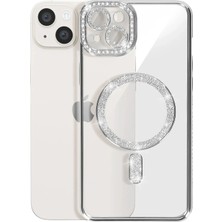 Paradise Sda  iPhone 15 Kılıf Joke Simli Magneticsafe Kılıf - Gümüş 4523