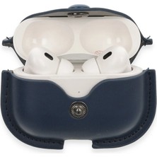 Paradise Sda  Airpods Pro 2 (2.nesil) Çanta Deri Kılıf - Lacivert 4523
