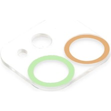 Paradise Sda  iPhone 12 Renkli Kamera Lens Koruma Cam - Turuncu-Yeşil 4523