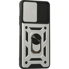 Paradise Sda  Xiaomi Poco F3 Kılıf Pars Lens Yüzüklü Silikon - Gümüş 4523