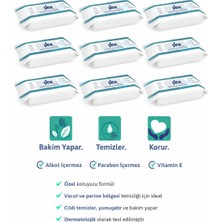 Pine 50'li Alkolsüz Vücut ve Perine Havlu Tip Islak Mendil 450 Yaprak Tüm Cilt Tipleri İçin