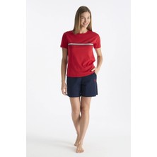 U.s Polo Assn. 20194 Kadın Kısa Kollu Şortlu Pijama Takım-Kırmızı