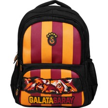 Galatasaray Lisanslı 4 Bölmeli Okul Çantası - Parçalı Desenli Su Itici Kumaşlı Sırt Çantası