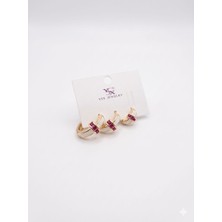 HaDe Üçlü Mineli Çelik Küpe