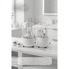 Blackstar Şeffaf Kapaklı 360° Banyo Organizeri ve Şeffaf Kapaklı Banyo Organizer 2’li Set