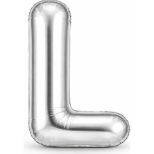 Eng Parti Dünyası L Harfi - Gümüş Folyo Harf Balon 40 Inç